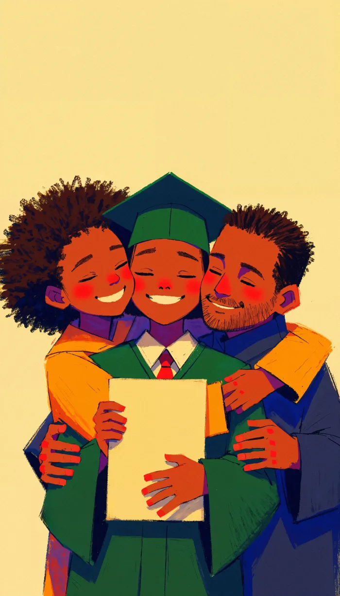Students celebrating graduation