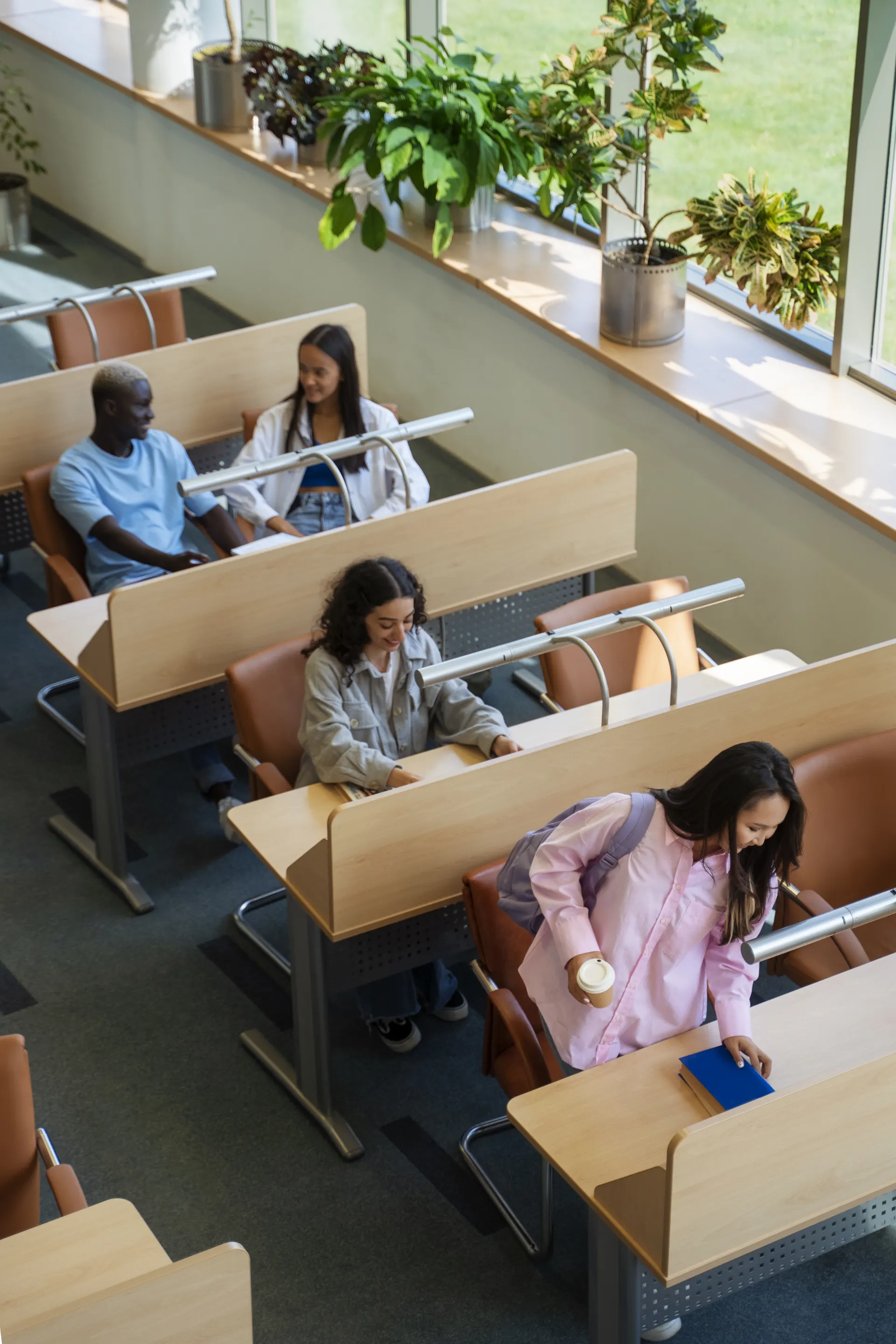Students studying